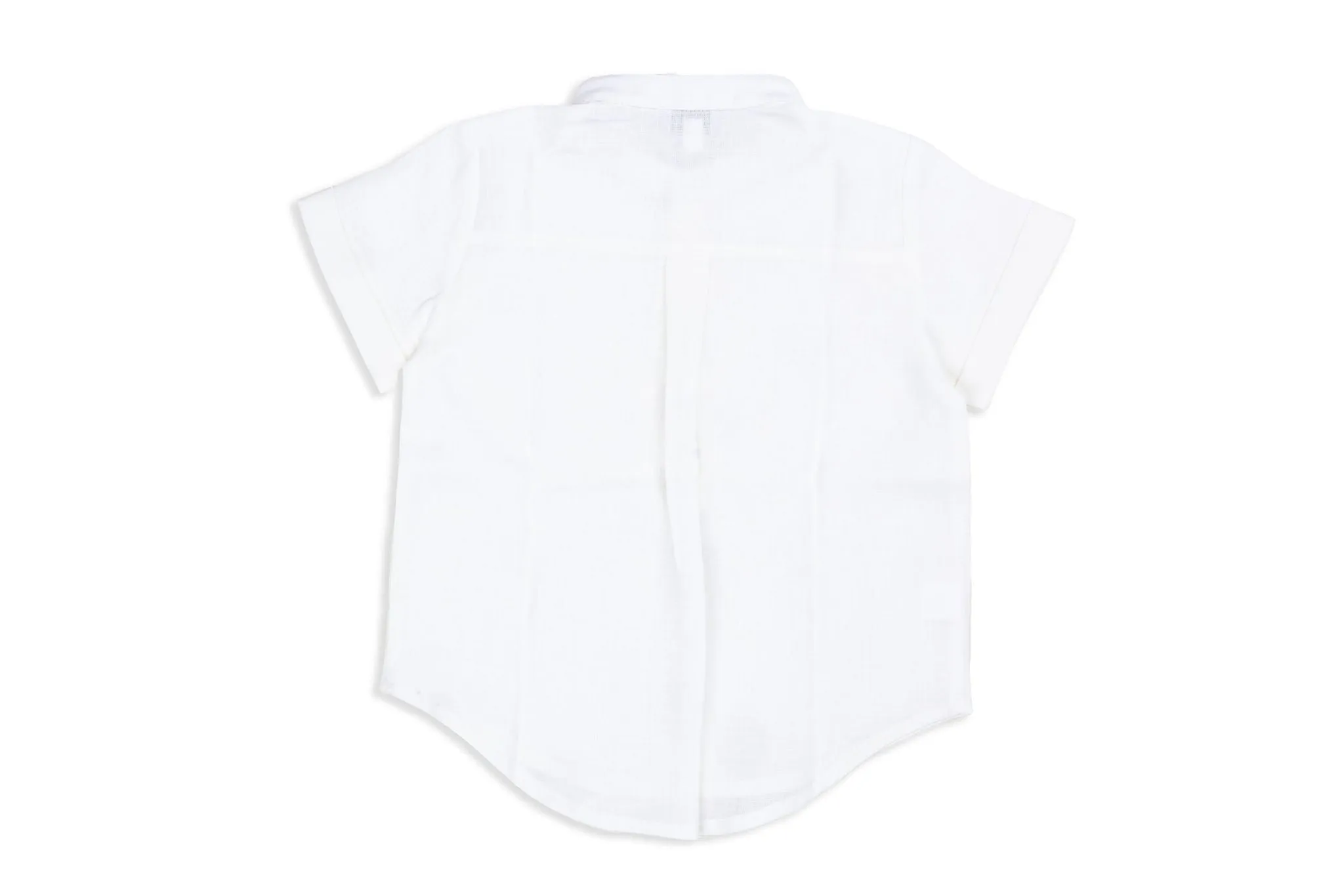 Adamo Short-sleeved White Linen Italian Shirt