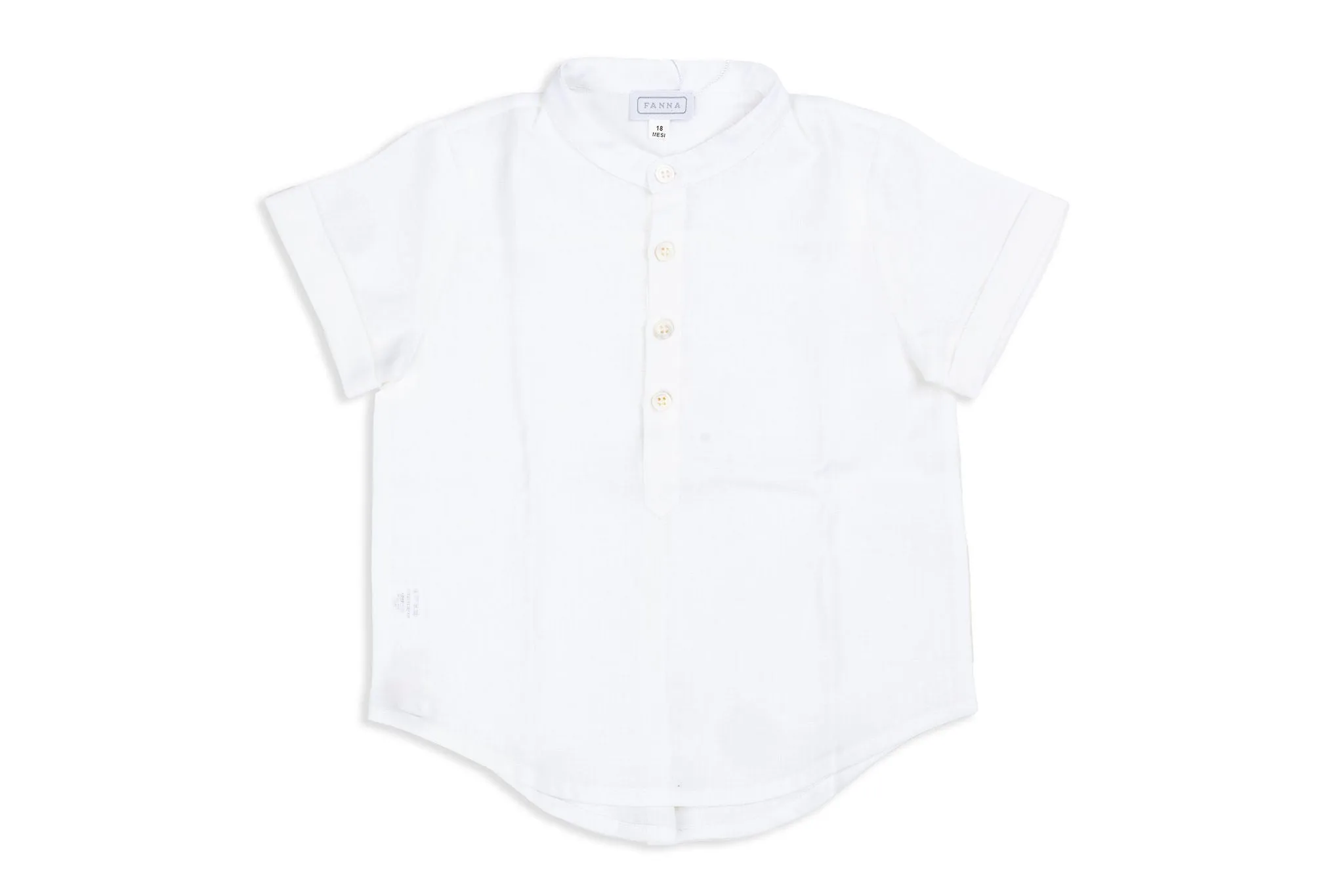 Adamo Short-sleeved White Linen Italian Shirt