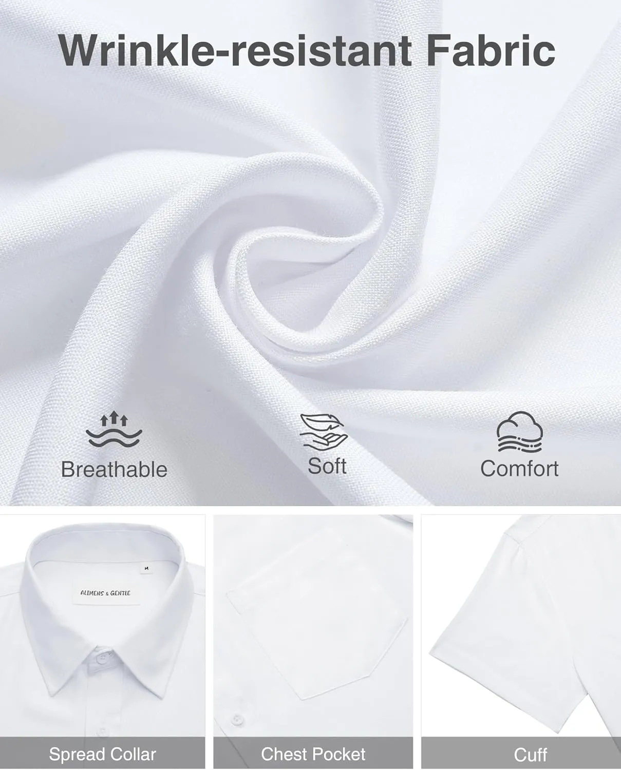 Alimens & Gentle Mens Linen Shirts Short Sleeve Button Down Shirts Wrinkle Free Casual Vacation Beach Summer Tops