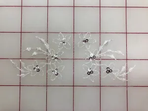 Applique - Silver Sequined Delicate White Pairs