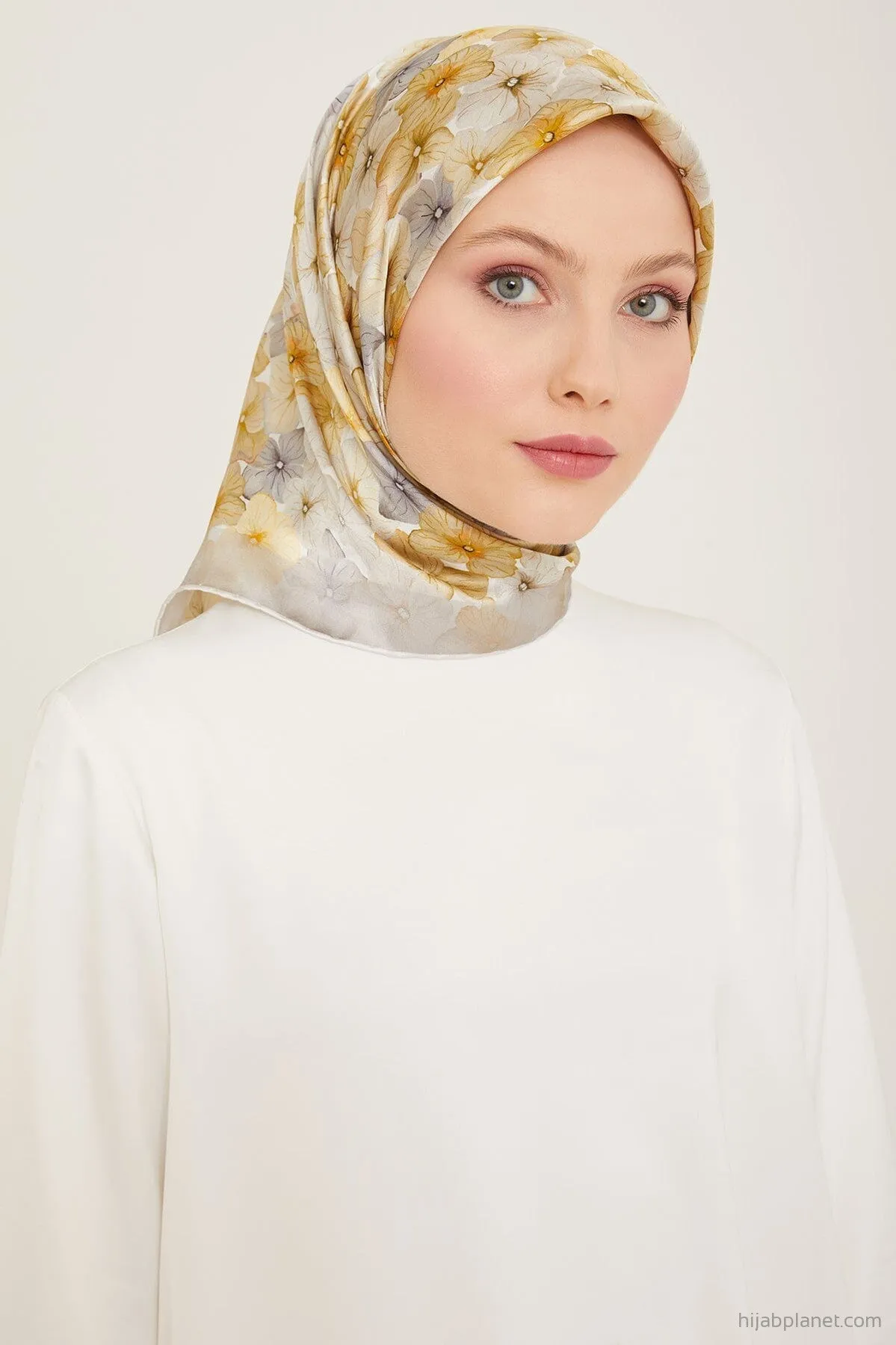 Armine Hydrangea Print Silk Scarf #34
