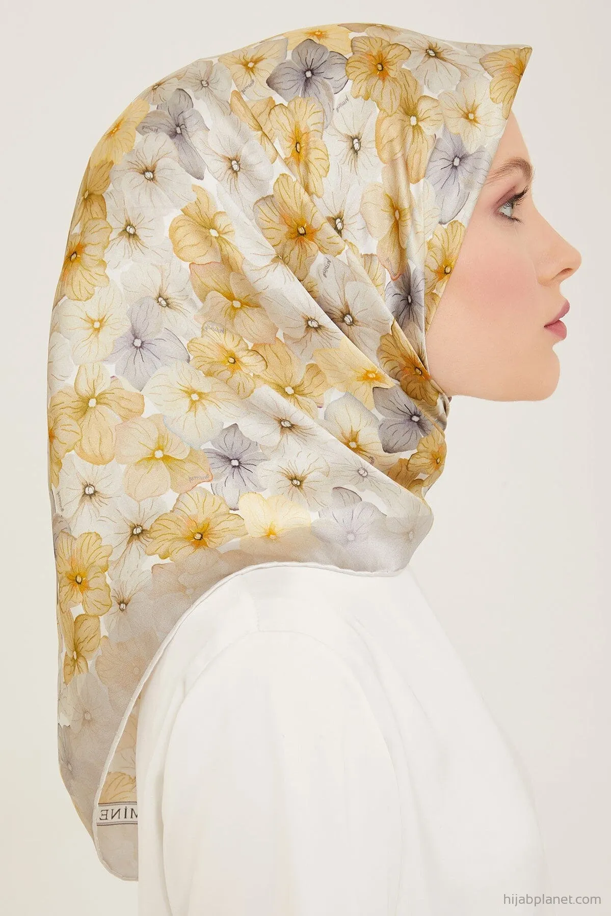 Armine Hydrangea Print Silk Scarf #34