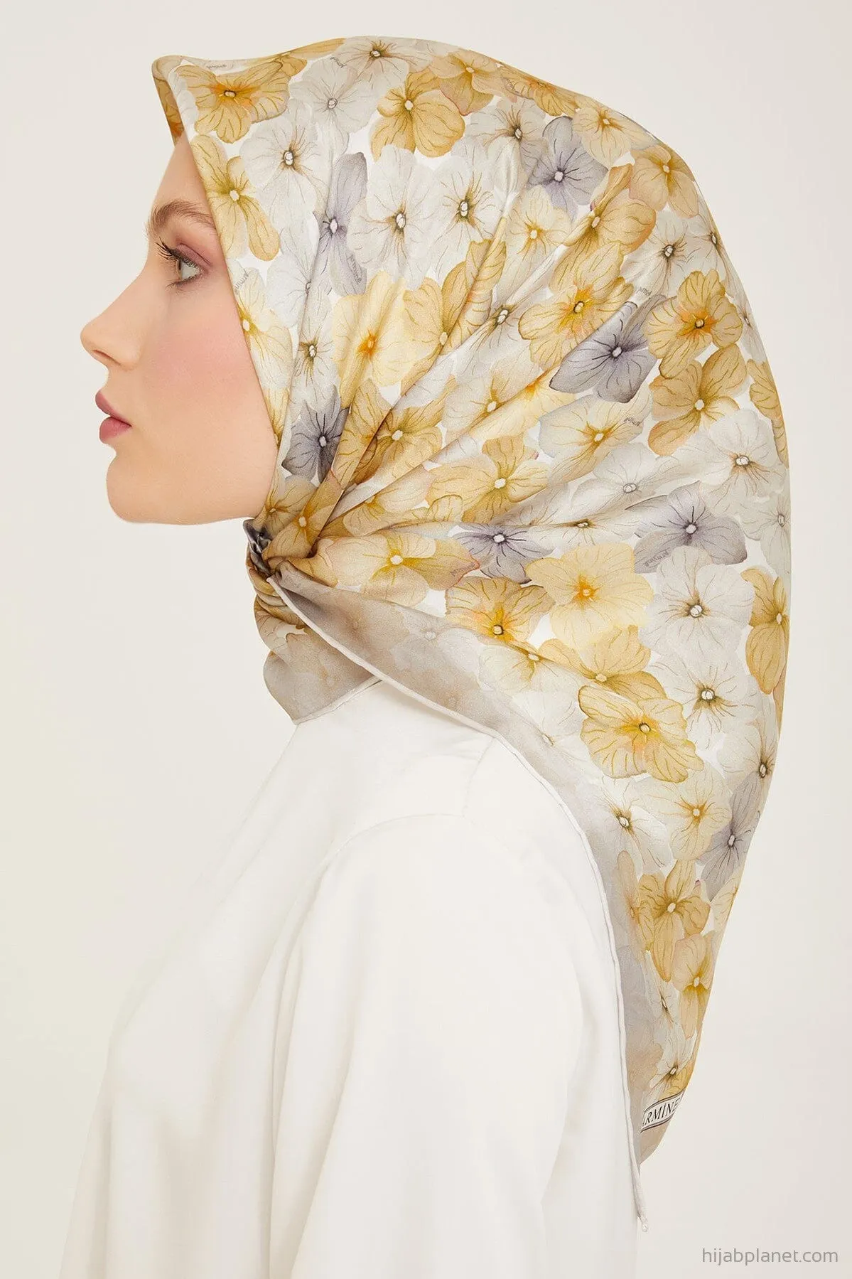 Armine Hydrangea Print Silk Scarf #34