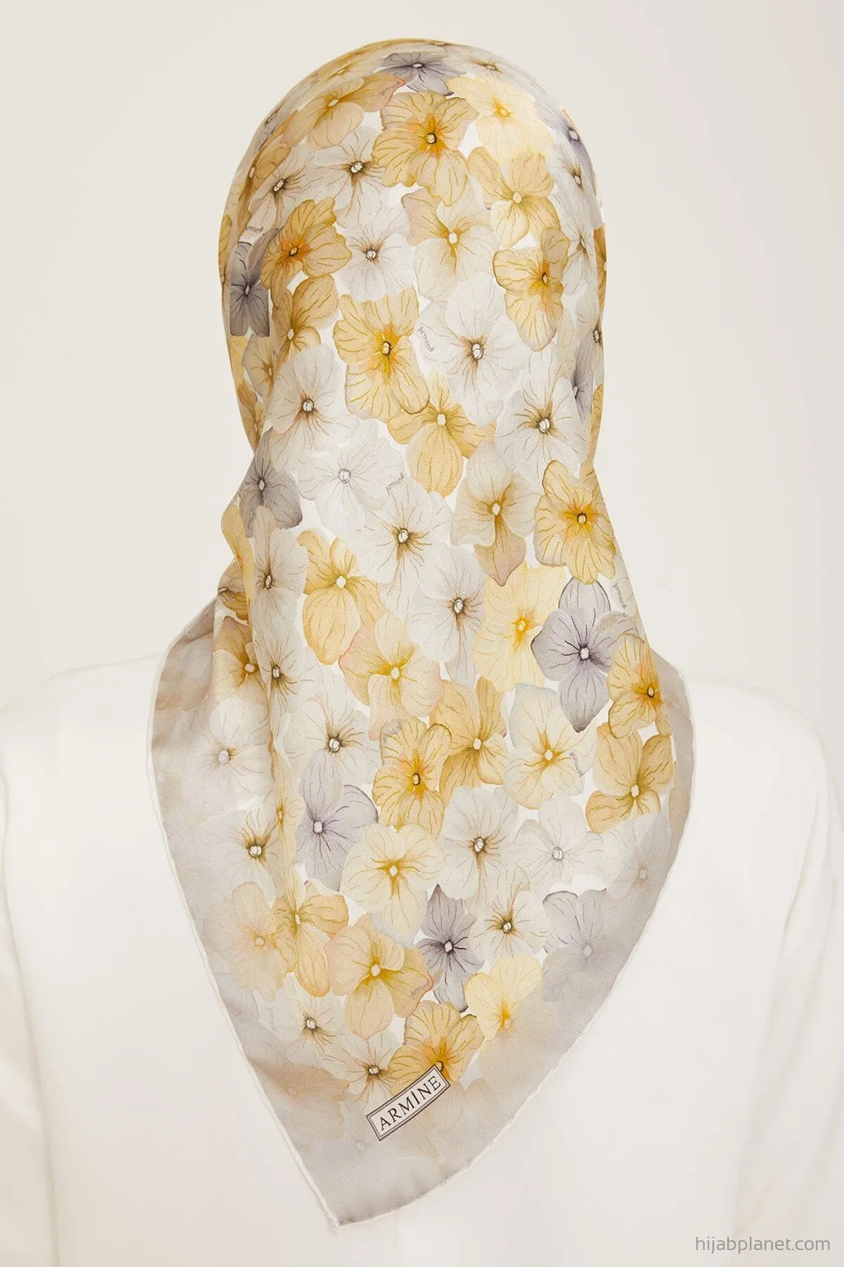 Armine Hydrangea Print Silk Scarf #34