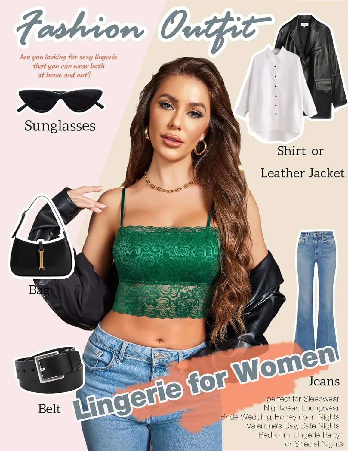 Avidlove Bralettes for Women Lace Spaghetti Strap Tank Top Tube Slim Basic Camisole
