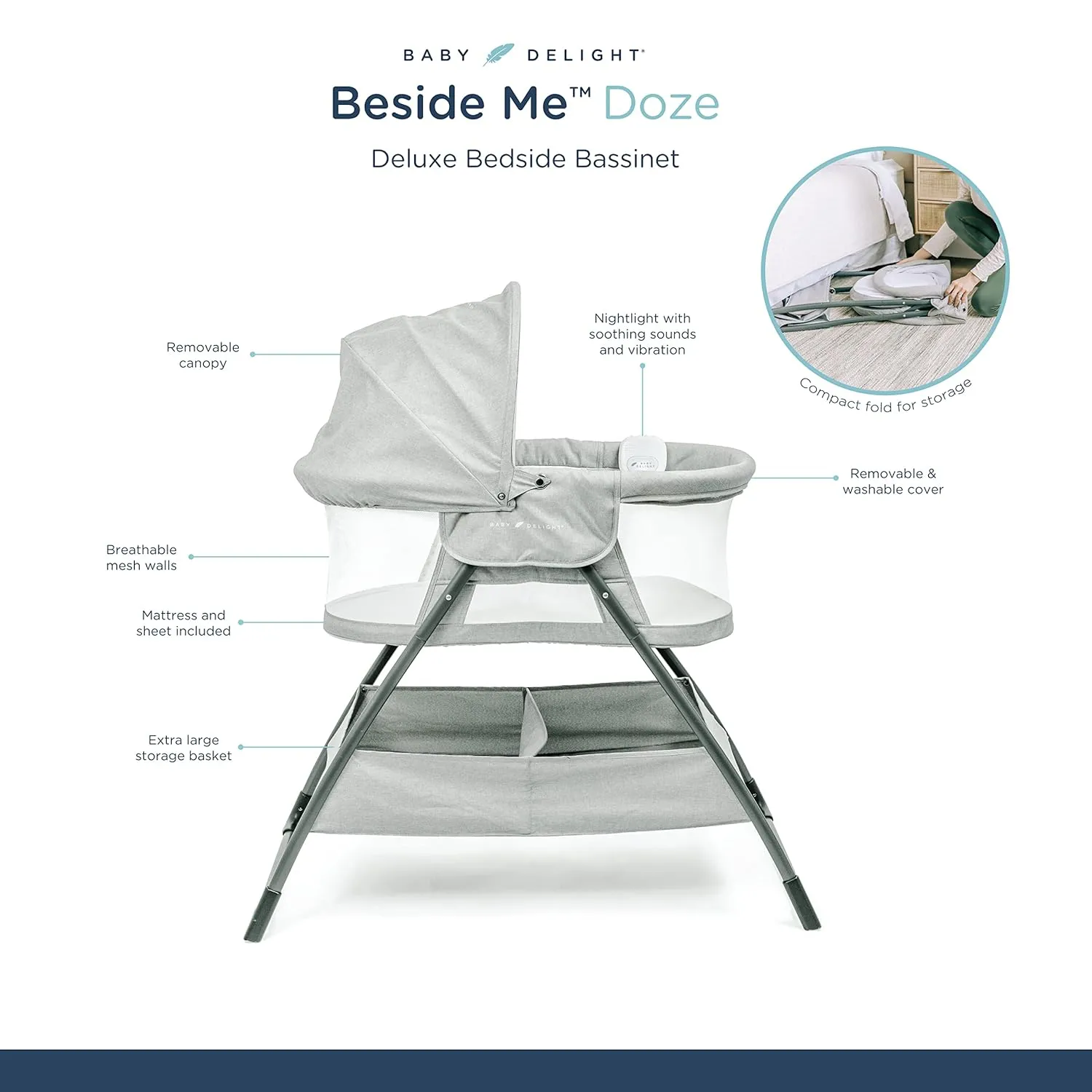 Baby Delight Beside Me Doze Deluxe Bedside Bassinet