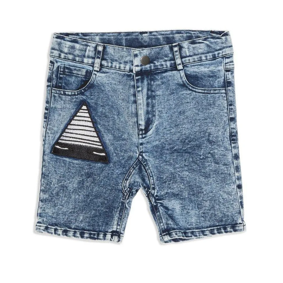 Band Of Boys Just a Triangle Patch Denim Shorts