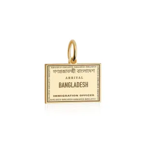 Bangladesh Passport Stamp Charm Solid Gold