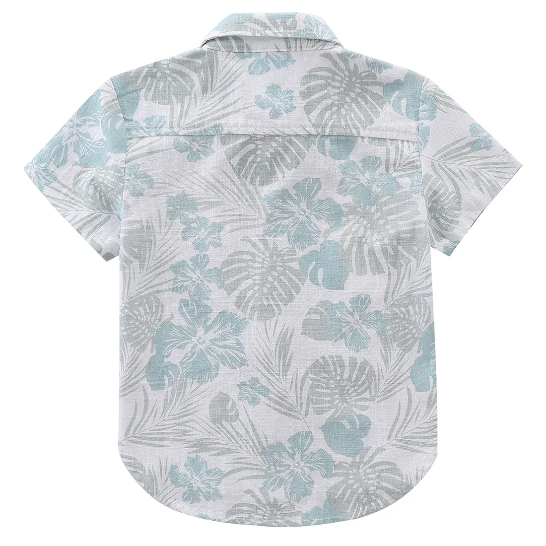 Boy Short Sleeve Hawaii Linen Design Print Shirts