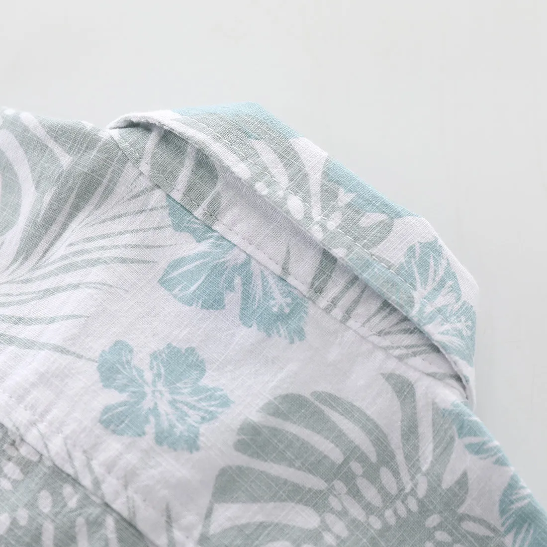 Boy Short Sleeve Hawaii Linen Design Print Shirts