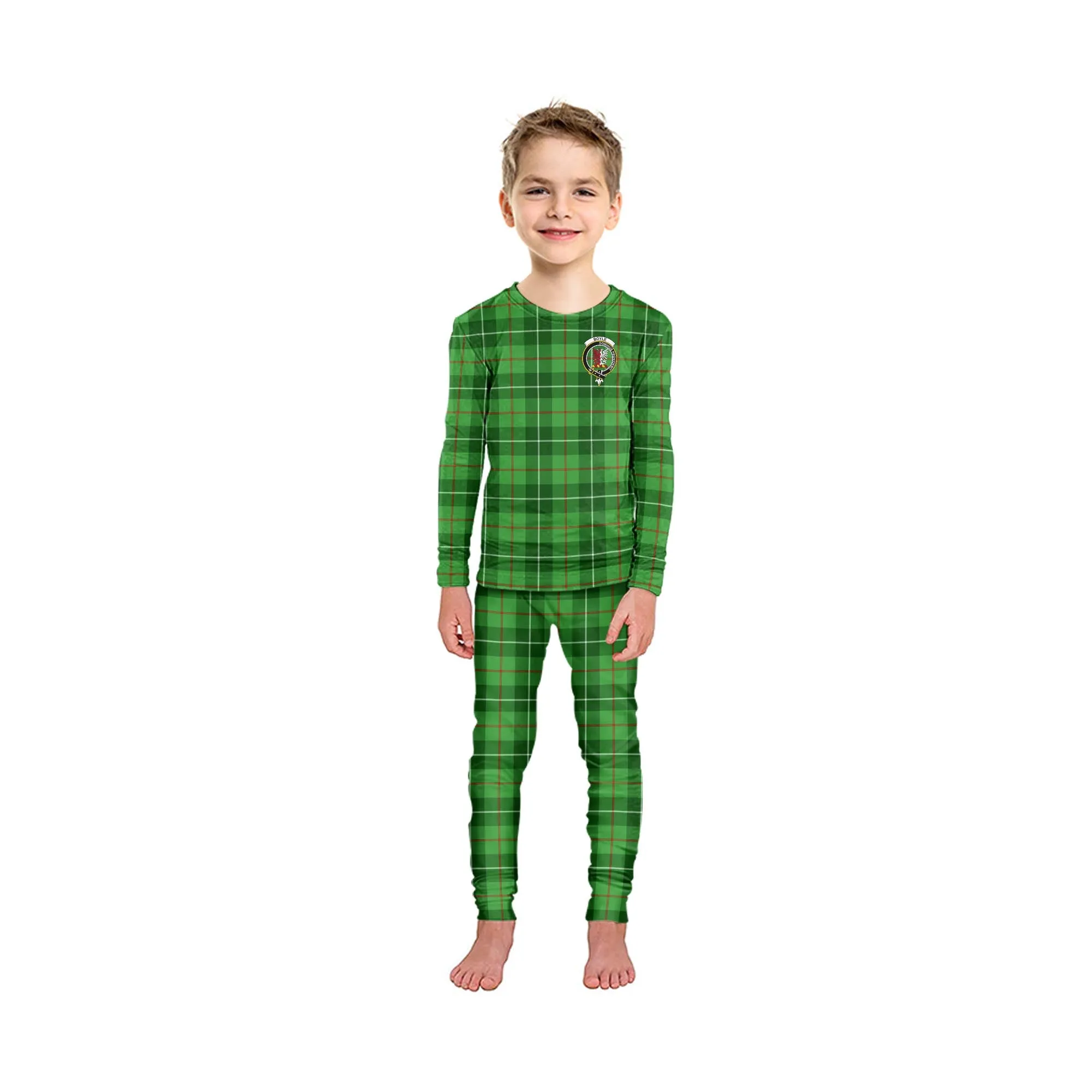 Boyle Tartan Pajamas Family Set with Family Crest