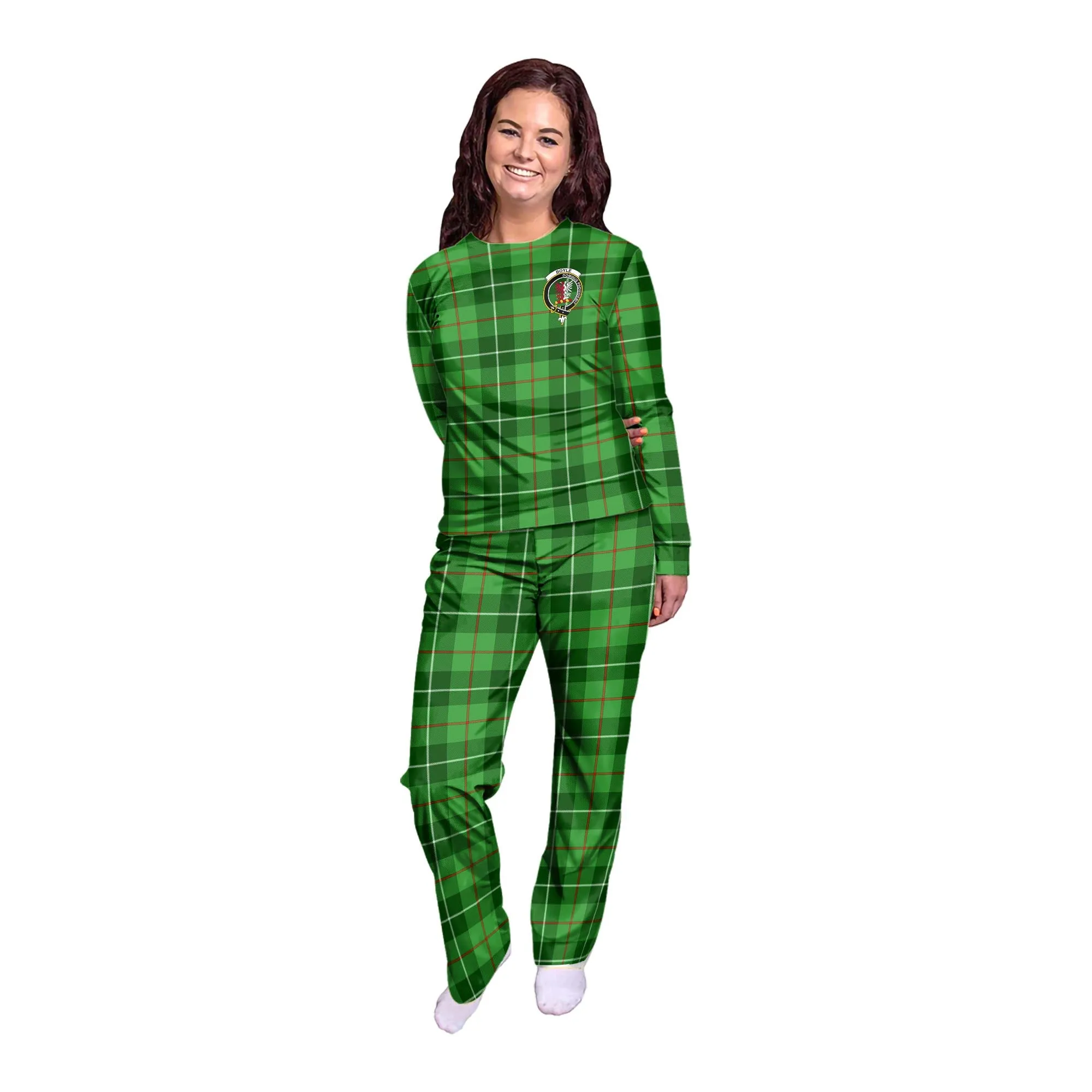 Boyle Tartan Pajamas Family Set with Family Crest