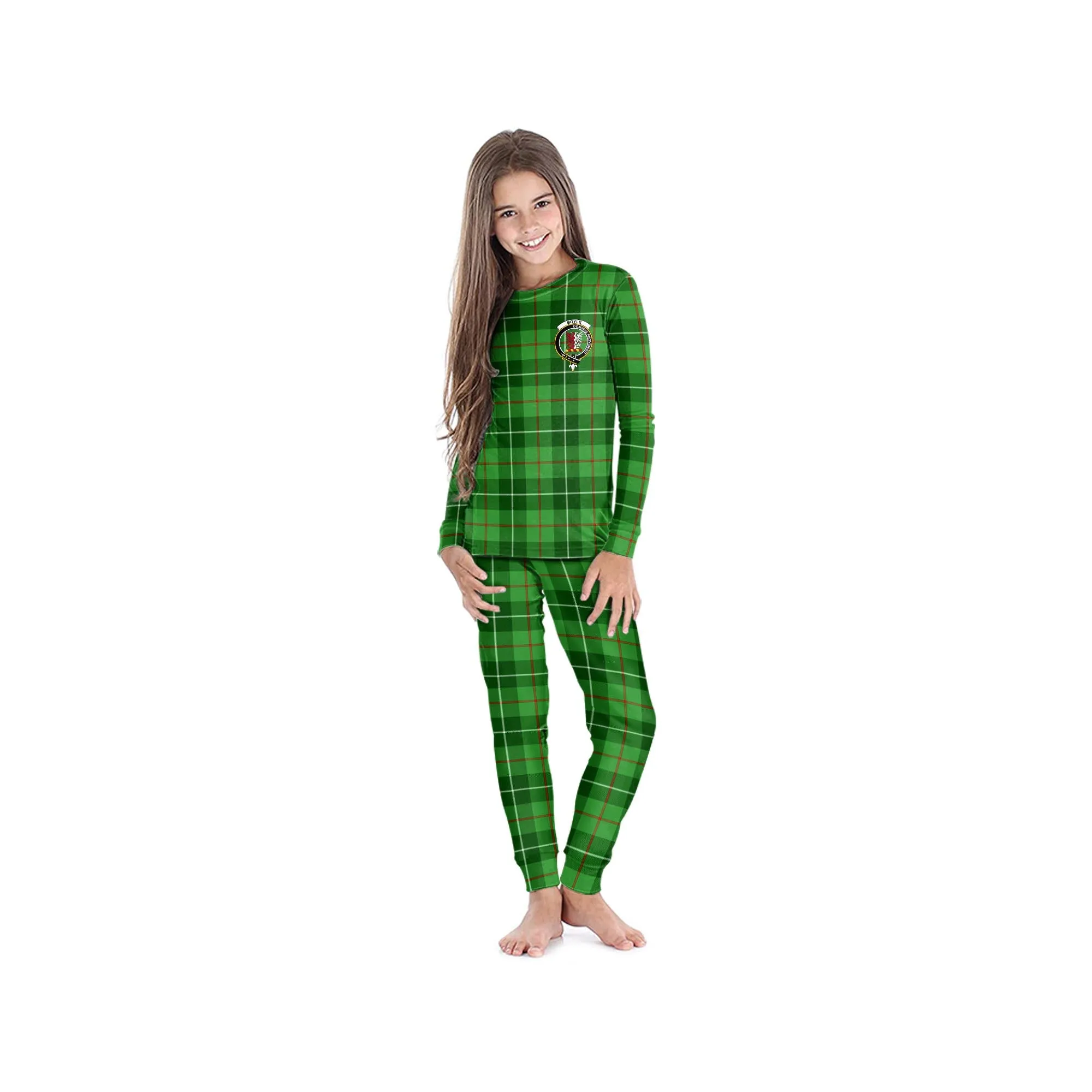 Boyle Tartan Pajamas Family Set with Family Crest