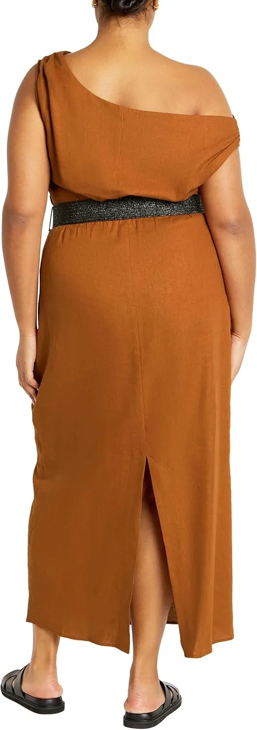 City Chic Women's Plus Size Maxi Dress-Millie Linen