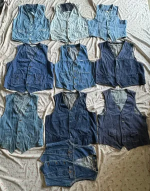 Denim vintage waistcoat 10 pieces