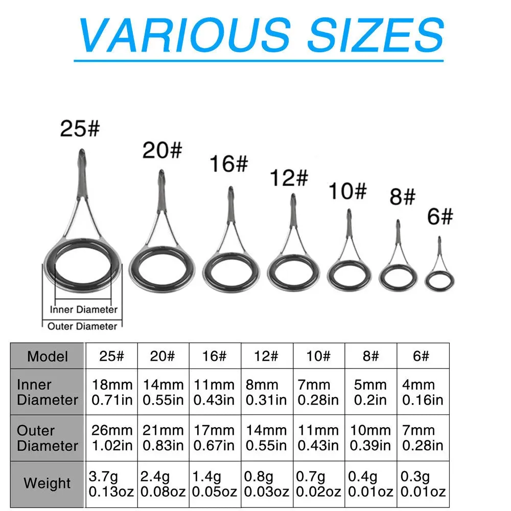 Fishing Rod Guides Rod Tips Replacement Kit Rod Kit Tip Accessories