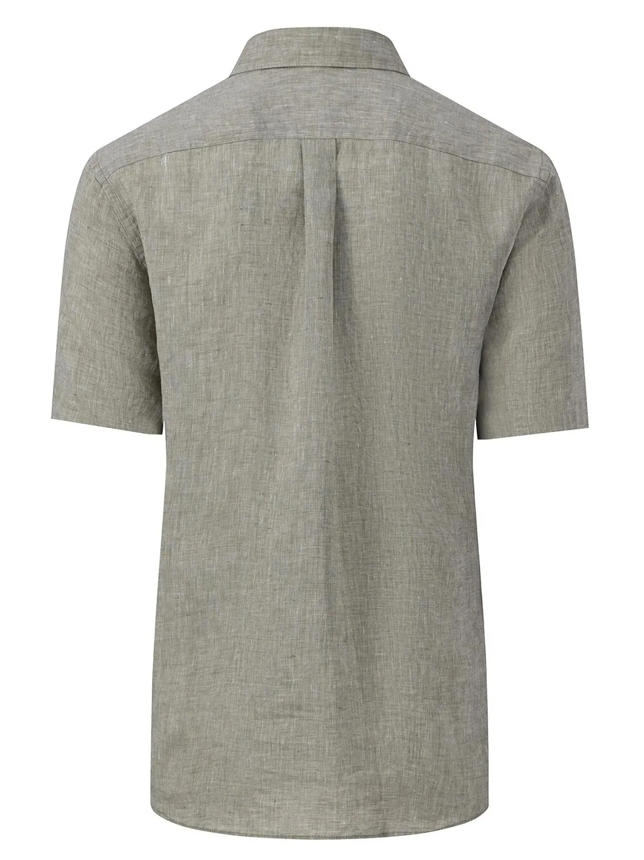 FYNCH HATTON Pure Linen Short-Sleeve Shirt - Men's – Dusty Olive