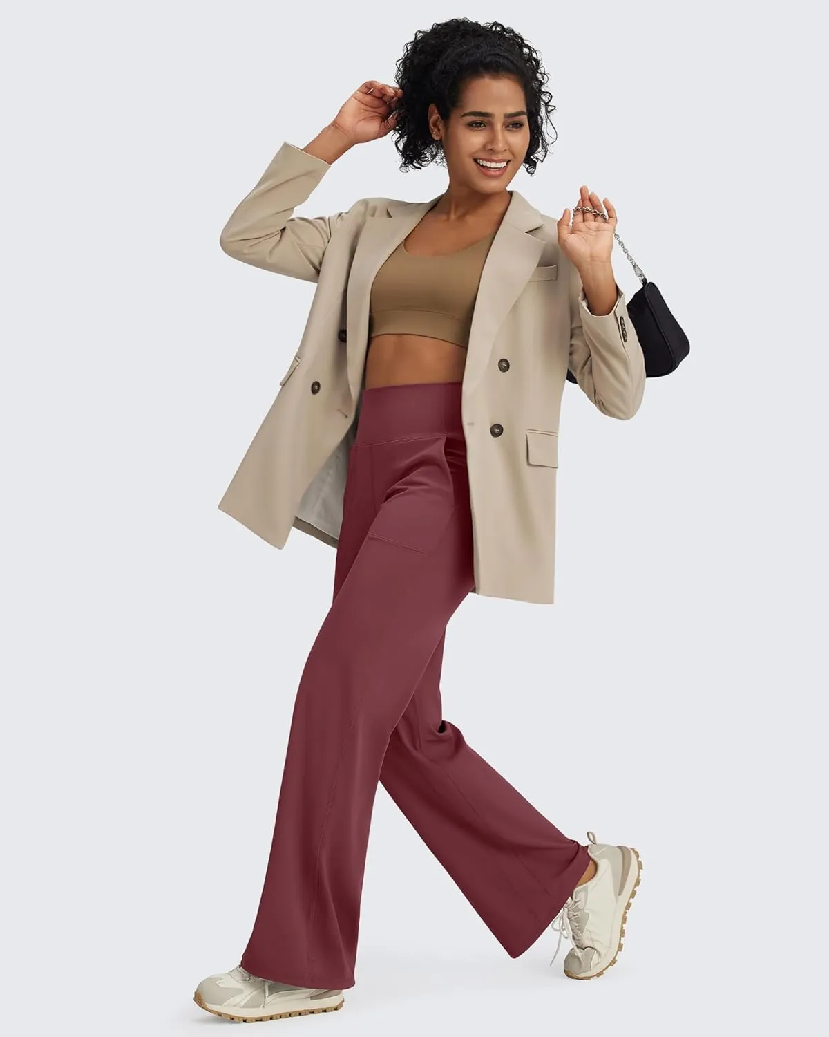 G4Free BareFeel Yoga Pants Women Wide Leg Pants with Pockets High Waisted Dress Pants Comfy Sweatpants 29"/31"/33"