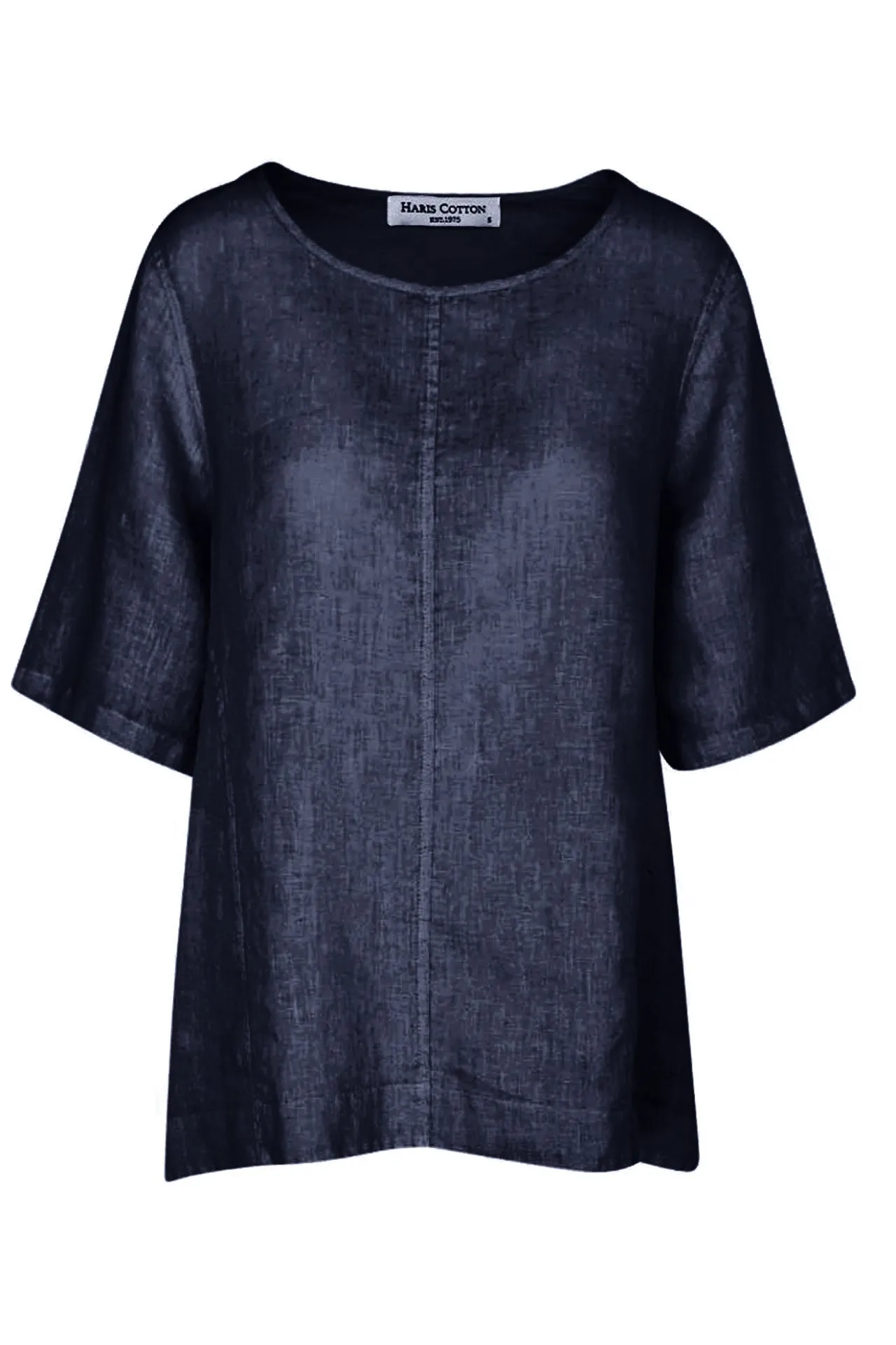 High-Low Linen Short Sleeved Blouse