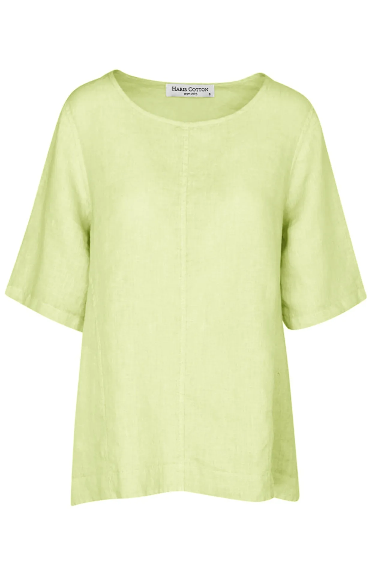 High-Low Linen Short Sleeved Blouse