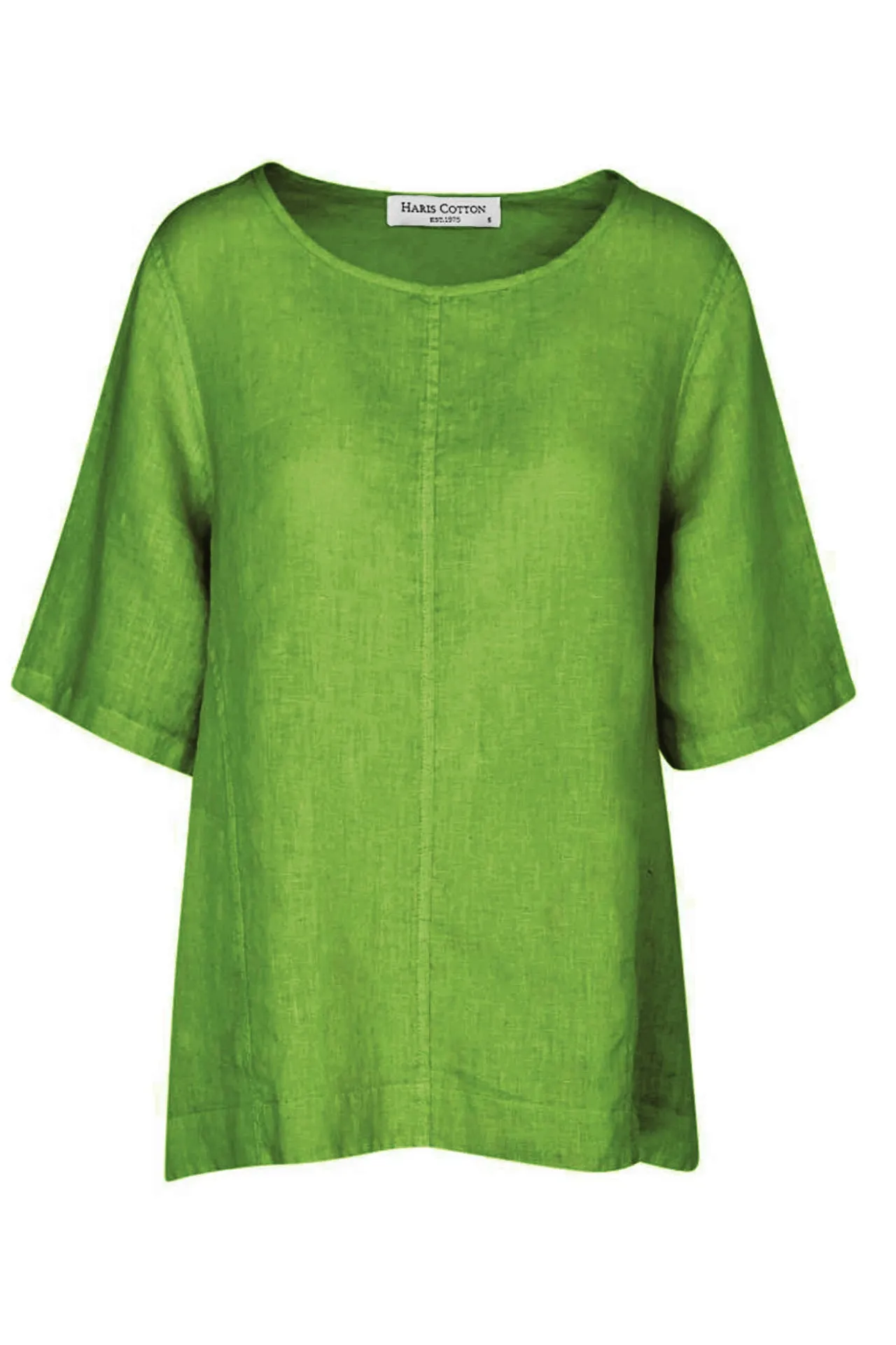 High-Low Linen Short Sleeved Blouse
