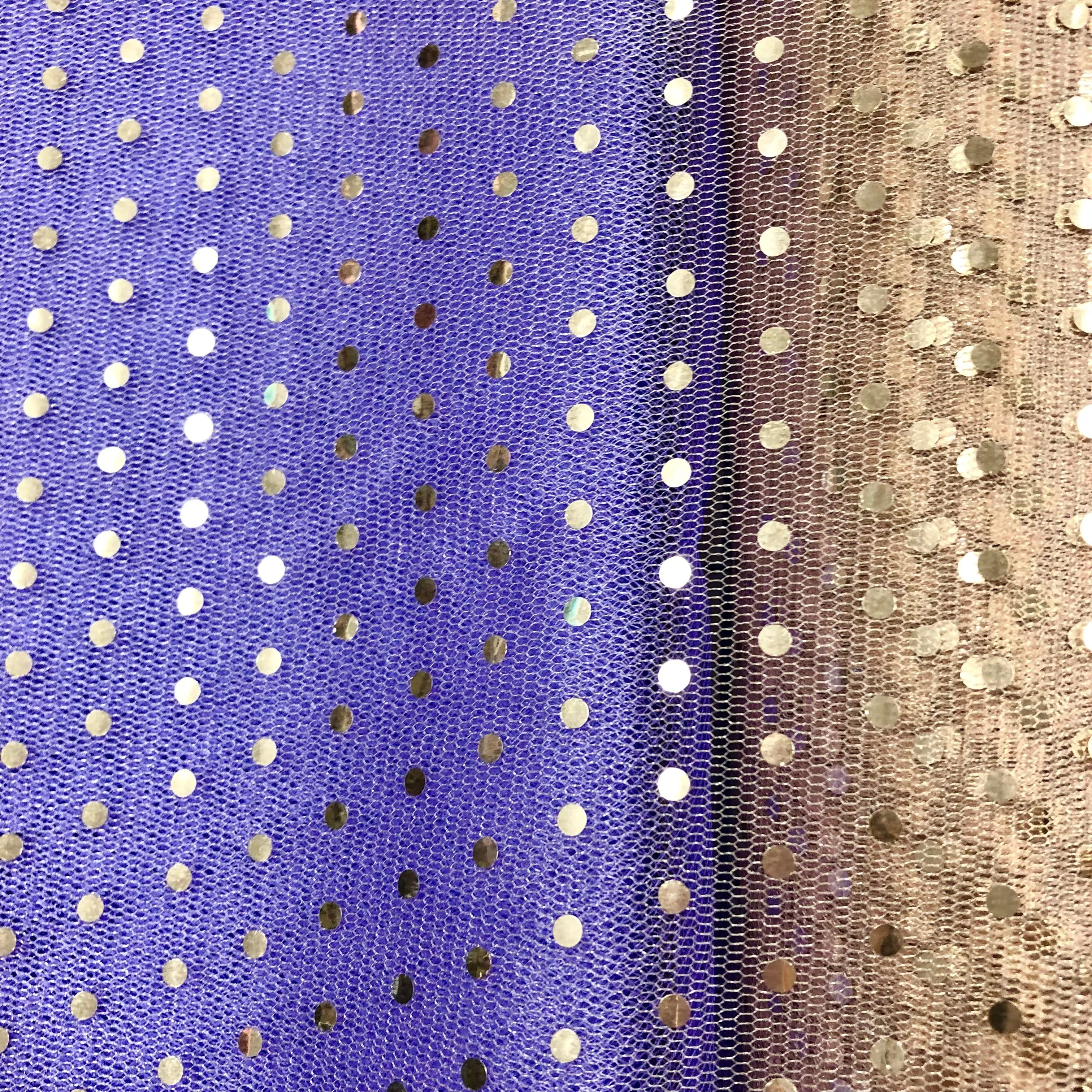 Hologram Dot Tulle - 58/60-inches Wide Beige with Gold Dots