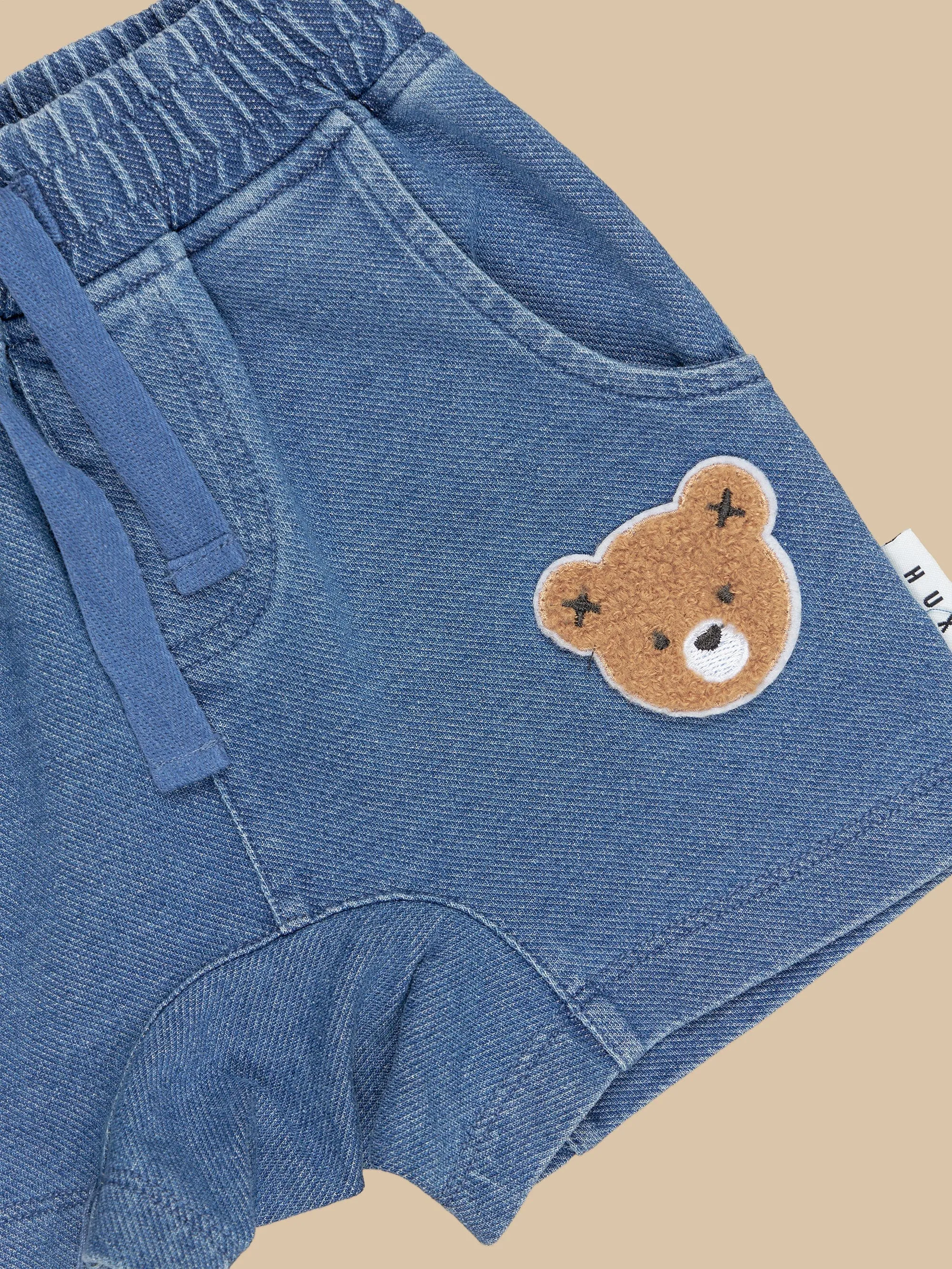 Huxbear knit denim slouch boy short