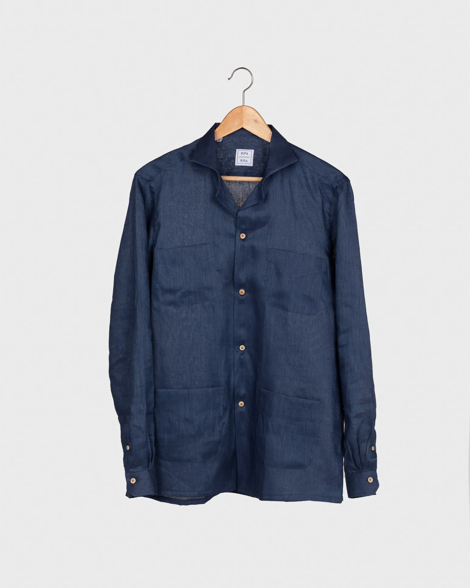 ISCHIA LINEN SHIRT IN NAVY BLUE