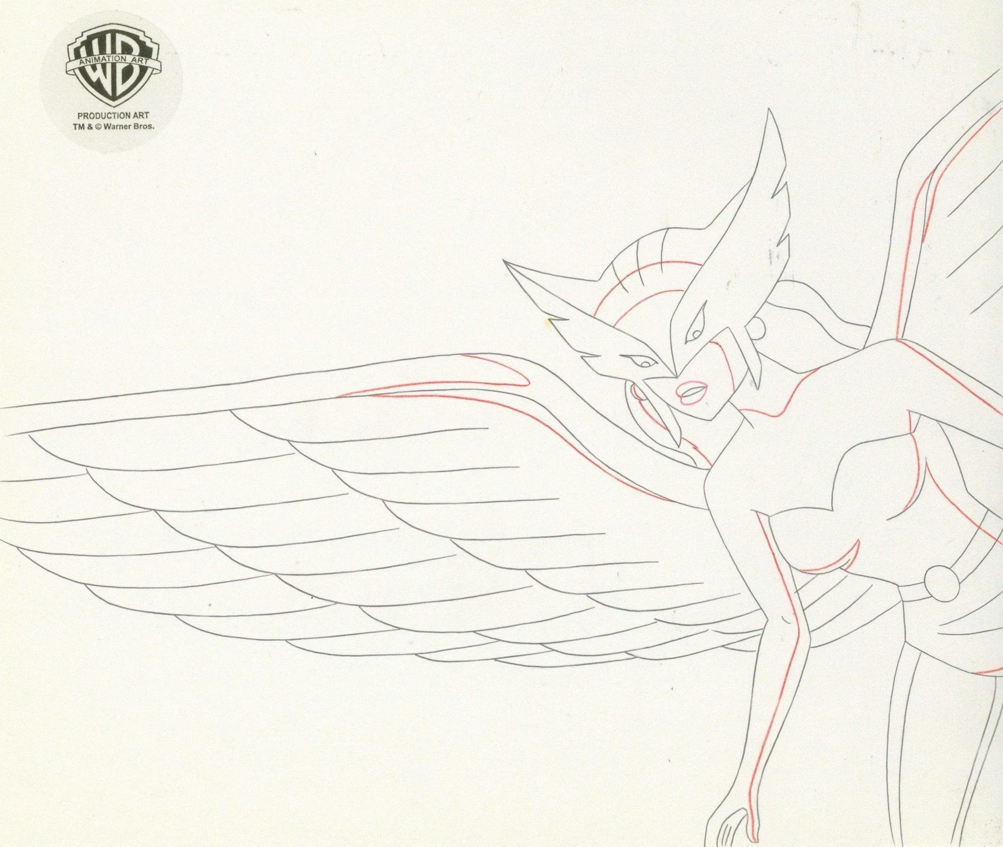 Justice League Original Production Drawing: Hawkgirl