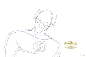 Justice League Original Production Layout Drawing: The Flash