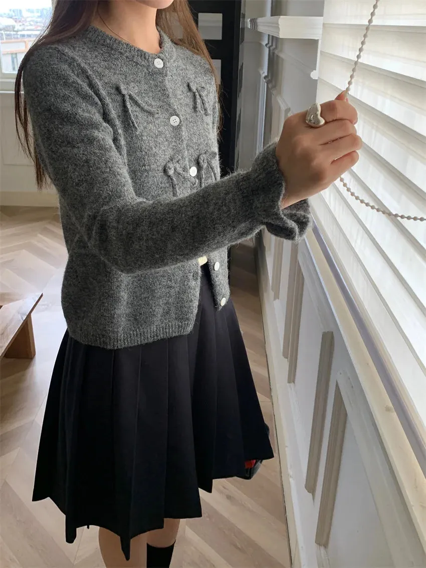 KYLETHOMASW  -    Sweet Women Coats Loose Office Lady Soft Chic Elegant Autumn 2024 OL Sweaters Knitted New Slim Daily Casual