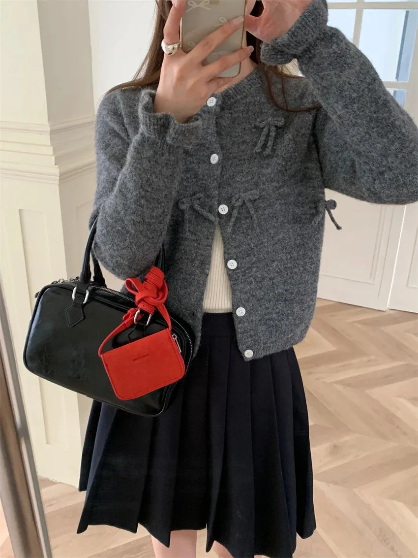 KYLETHOMASW  -    Sweet Women Coats Loose Office Lady Soft Chic Elegant Autumn 2024 OL Sweaters Knitted New Slim Daily Casual