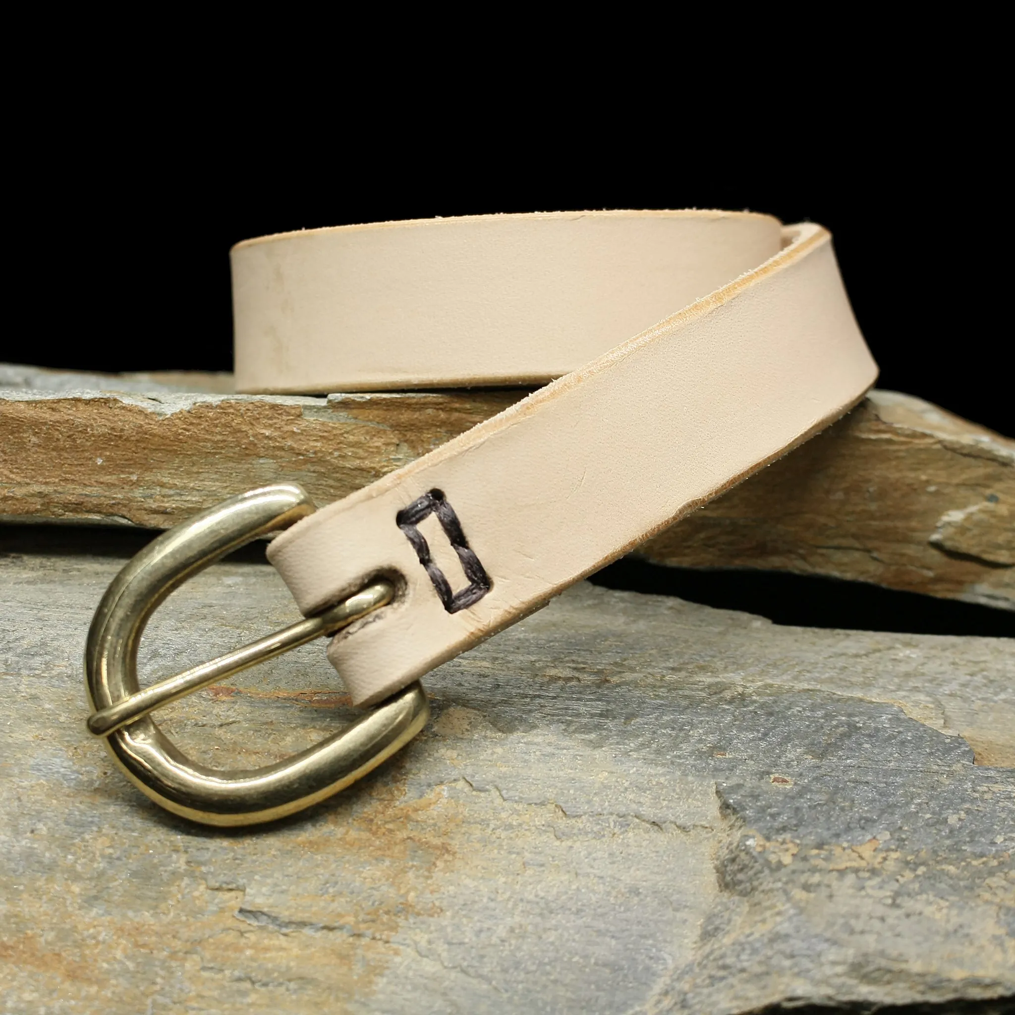 Leather Viking Belt with Brass Buckle