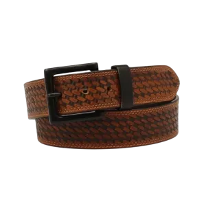 M&f Men's HDX Basketweave Tooled Brown Belt