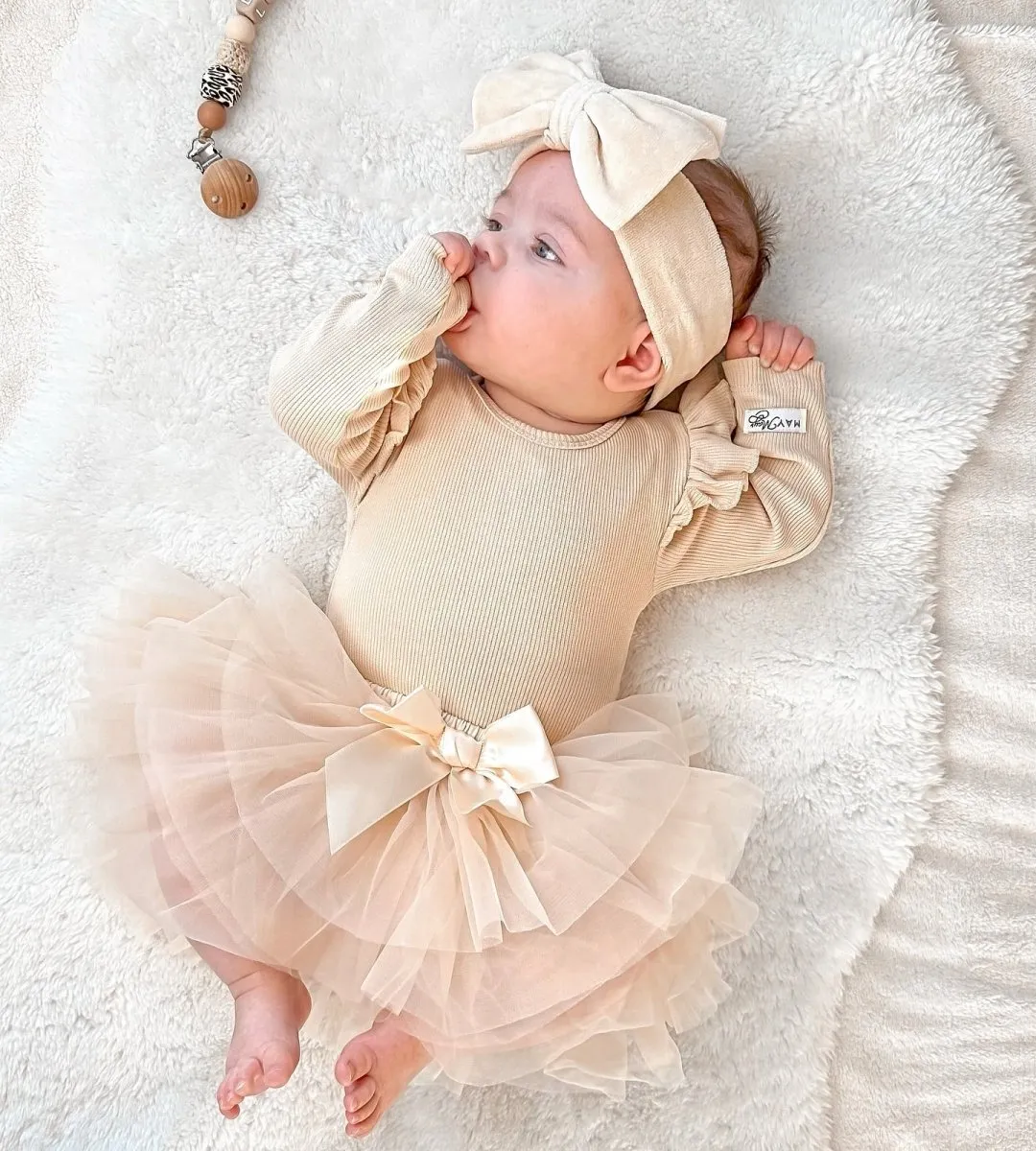 May Mays tutu rokje   bloomer broekje beige Annabel