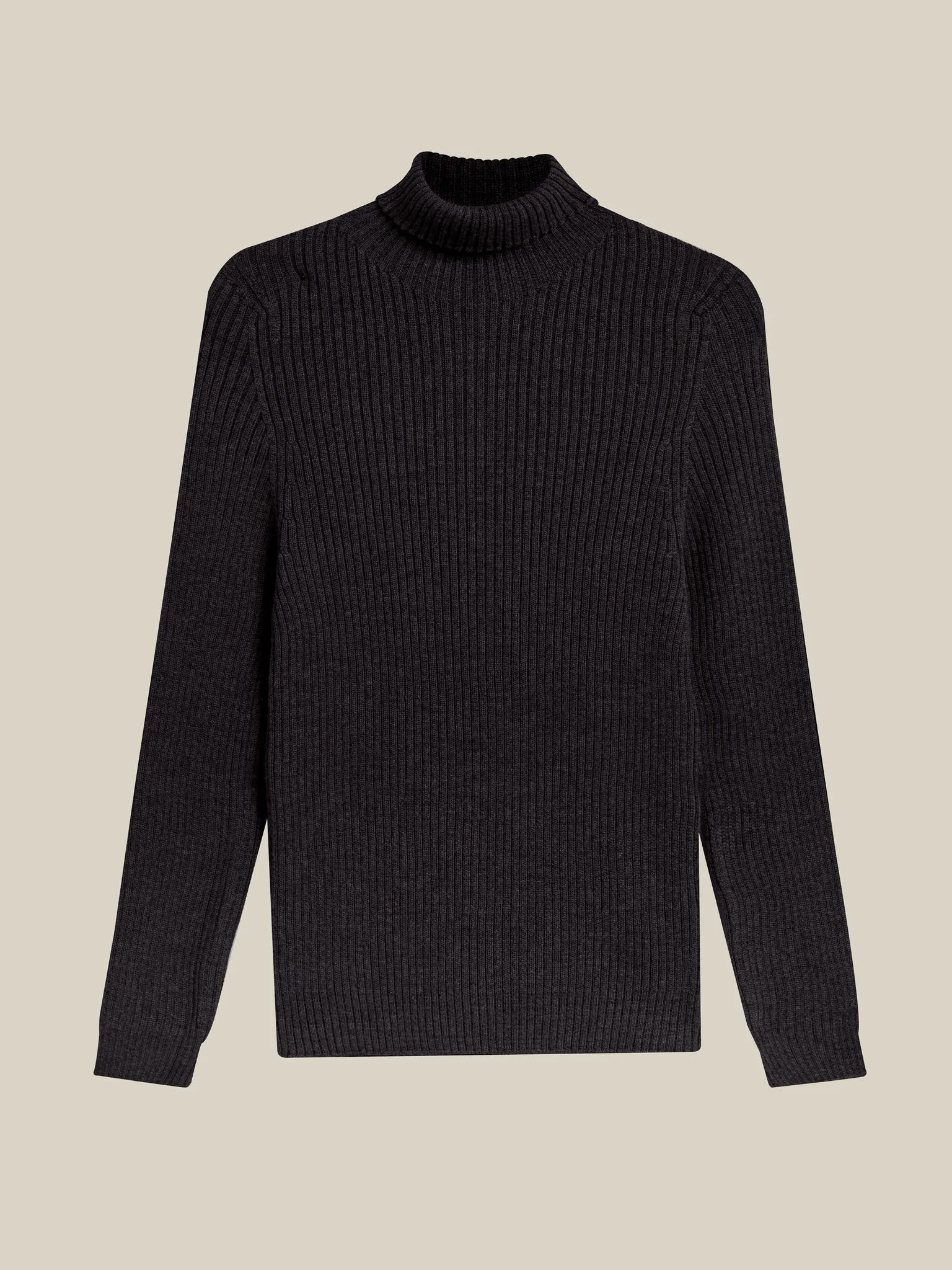 Merino Roll Neck - Downtown Grey