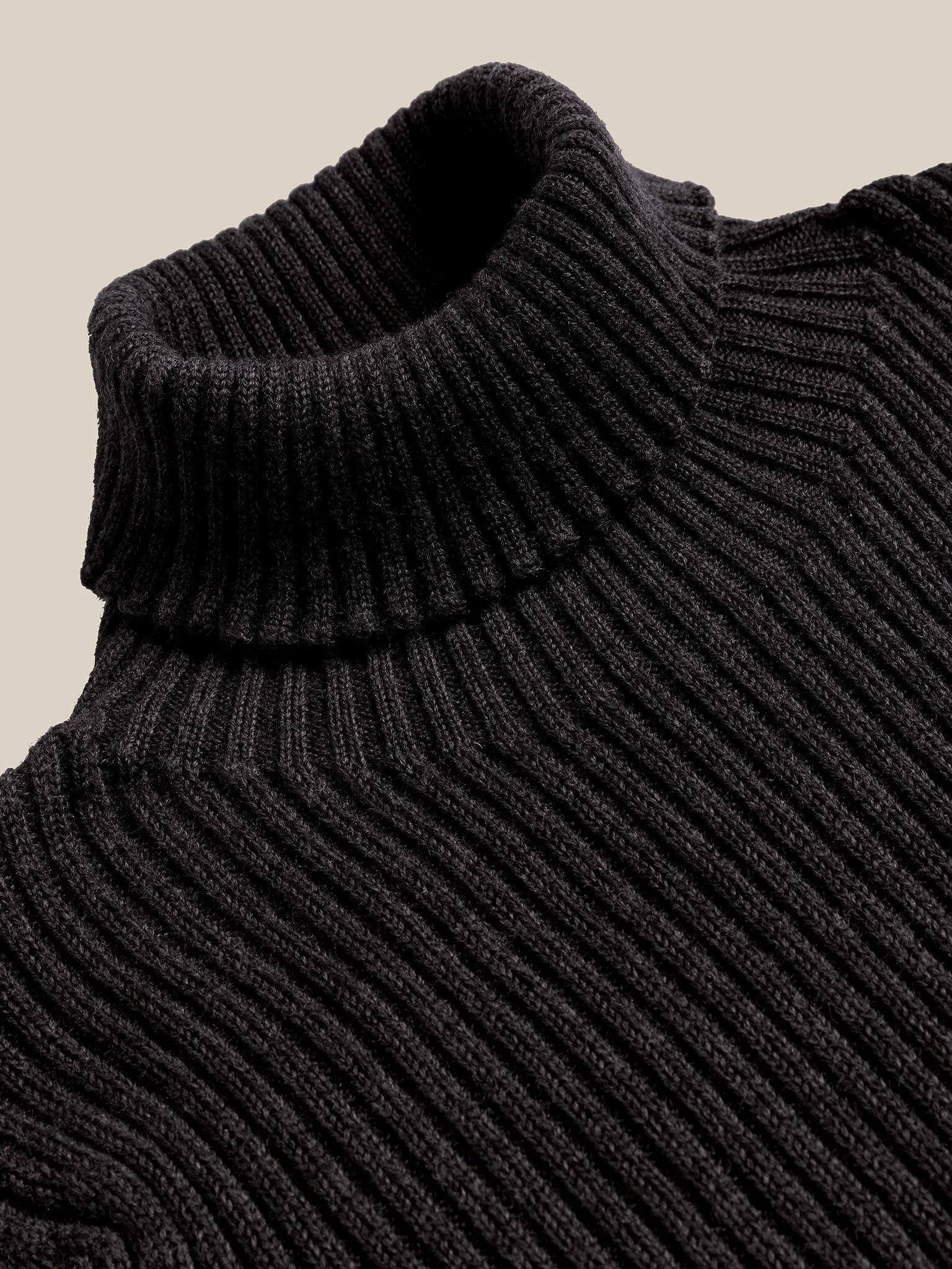 Merino Roll Neck - Downtown Grey