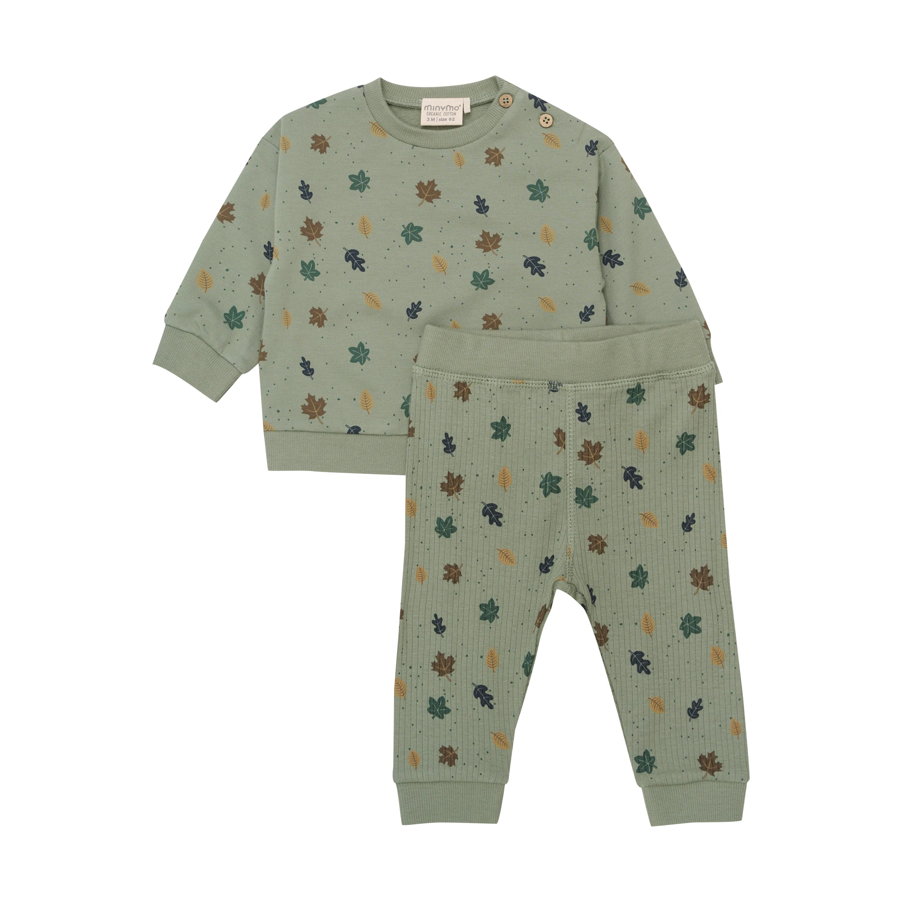 Minymo - Sweatshirt   Pant Set - Autumn Leaves