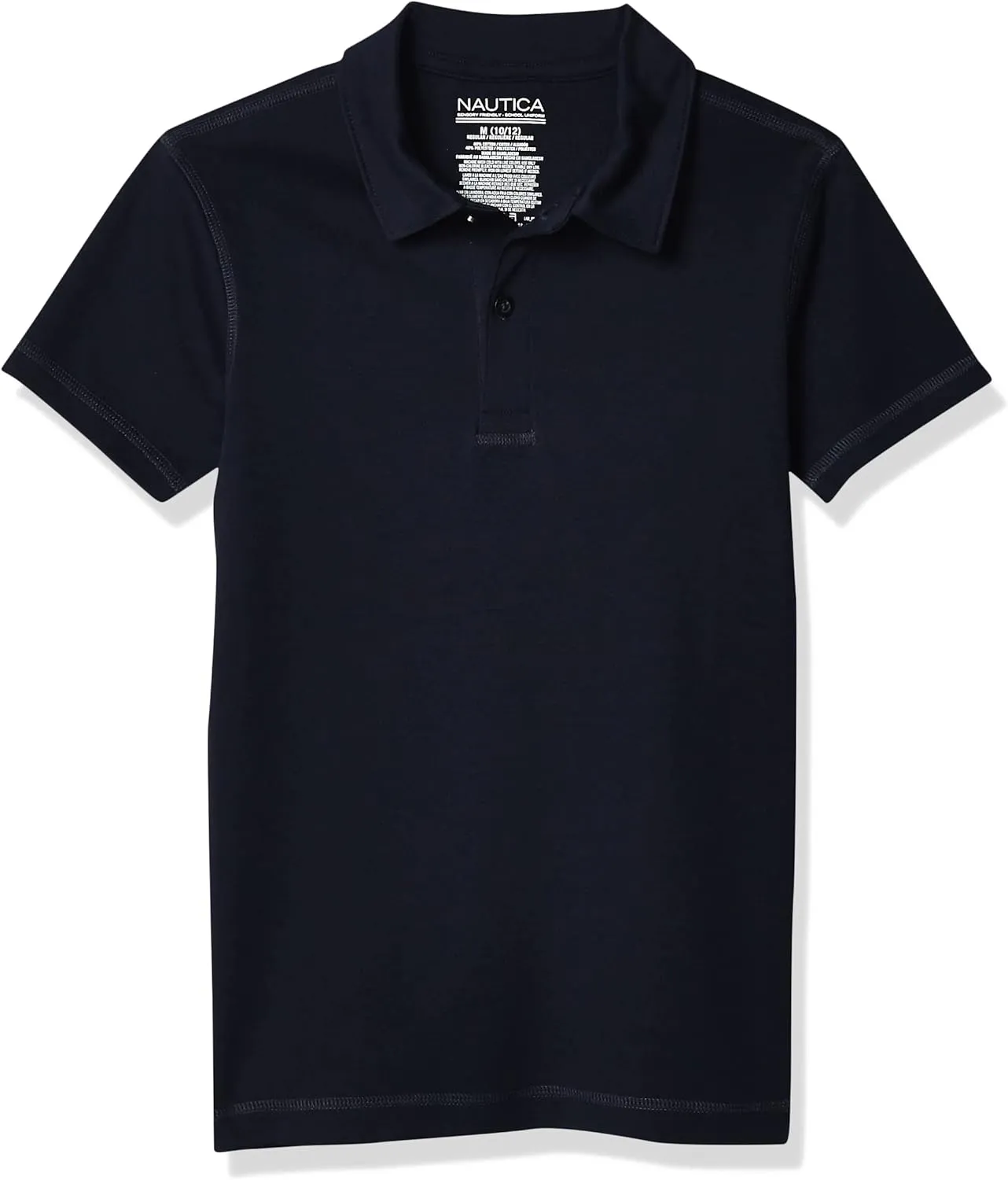 Nautica Boys' School Uniform Sensory-Friendly Short Sleeve Polo