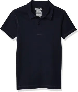 Nautica Boys' School Uniform Sensory-Friendly Short Sleeve Polo