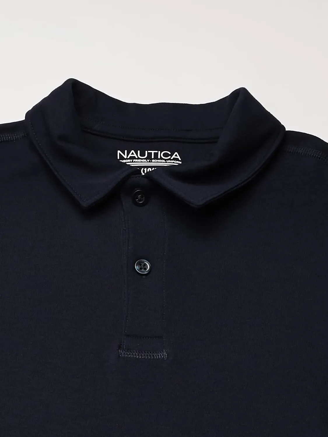 Nautica Boys' School Uniform Sensory-Friendly Short Sleeve Polo