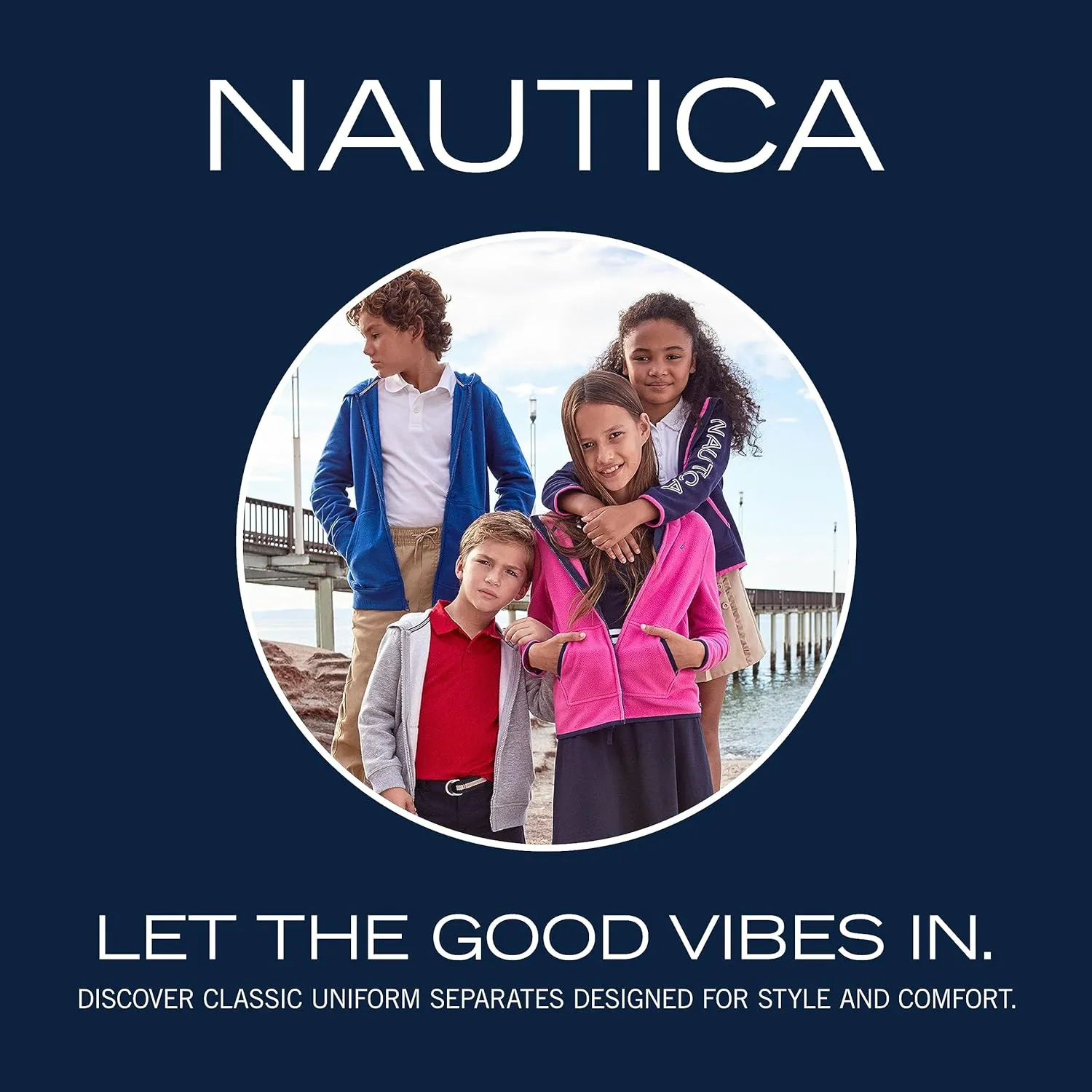 Nautica Boys' School Uniform Sensory-Friendly Short Sleeve Polo