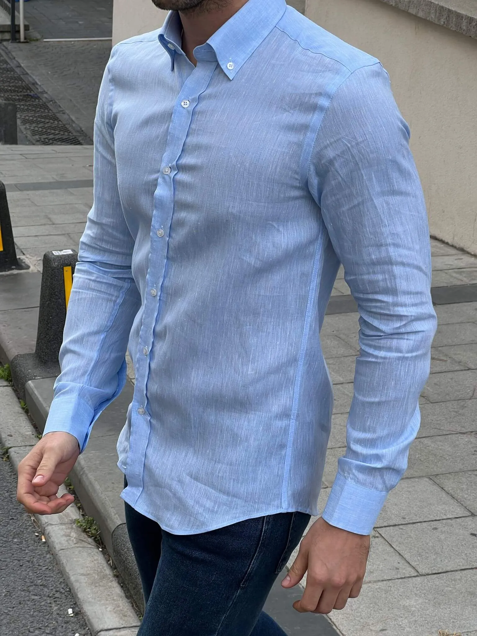Nevada Blue Linen Shirt