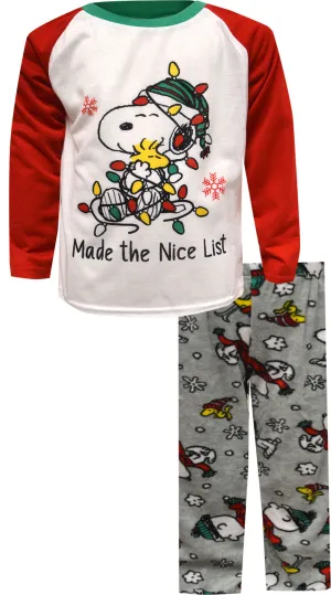 Peanuts Snoopy Made the Nice List Christmas Pajama