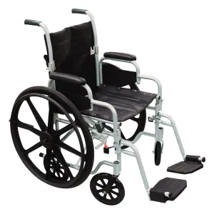 Poly Fly Light Weight Transport Chair Wheelchair with Swing away Footrest