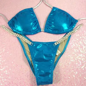 Quick Ship Turquoise Metallic Dot  (Midcoverage)