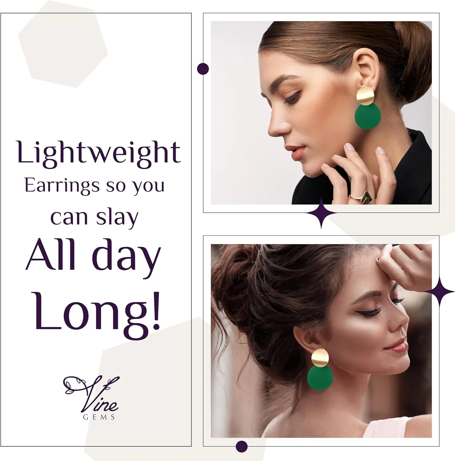 Round Dangle Earrings for Women  Ear Accessories for Party or Casual Wear  Matte Disc Circle Earrings for Women