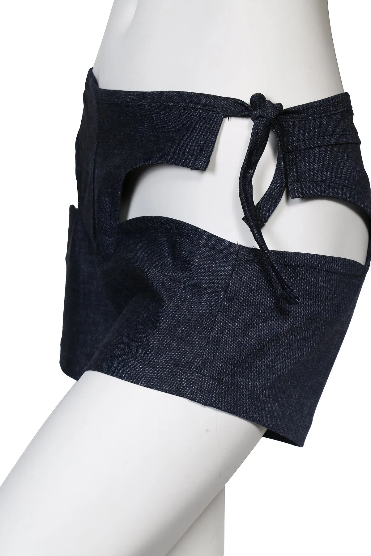 Short navy cut-out jeans for HER