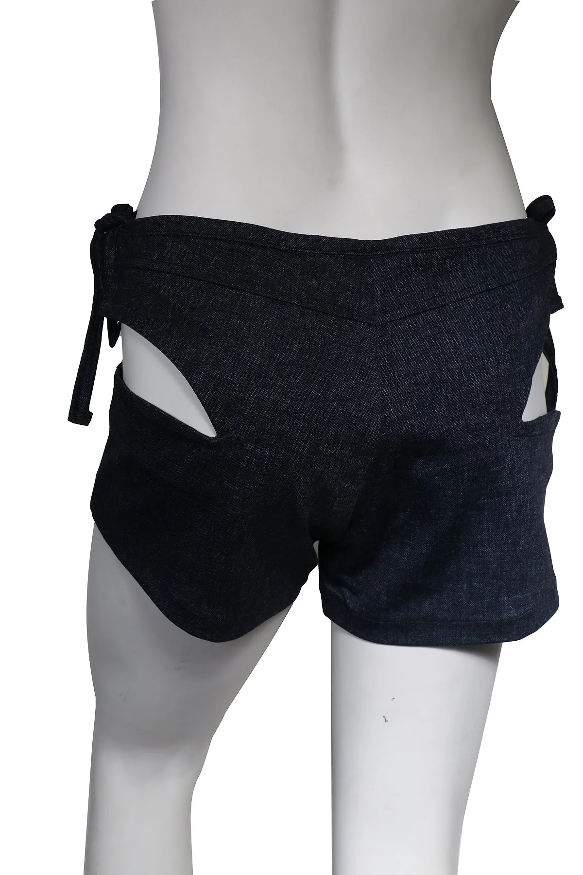 Short navy cut-out jeans for HER