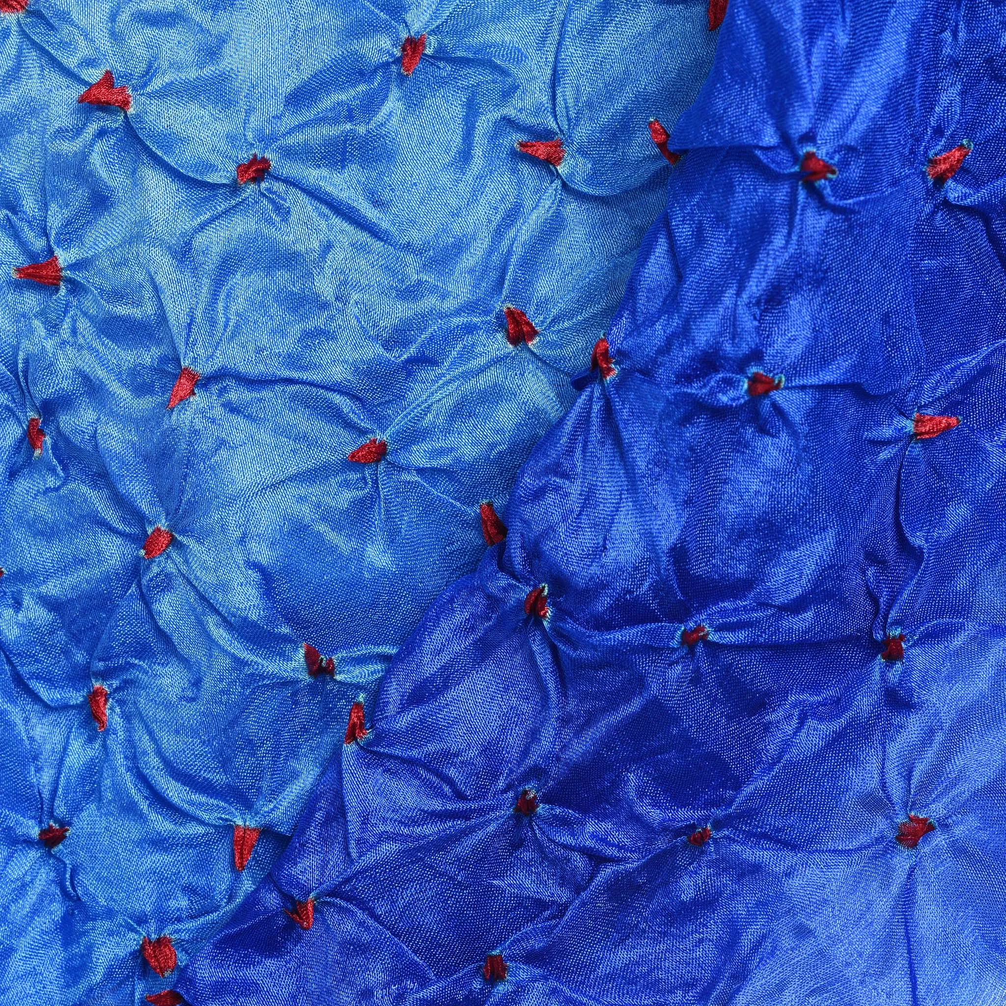 Silk Scarf - Sky Blue Bandhani From Rajasthan